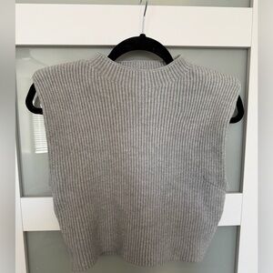 Forever 21 Gray Ribbed Turtleneck Top